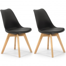 Pack 2 sillas pie madera